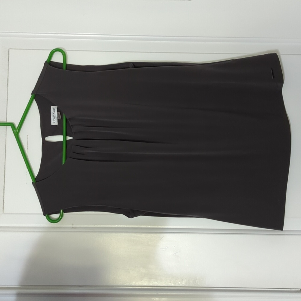 Calvin Klein Gray Sleeveless Dress Shirt size Large